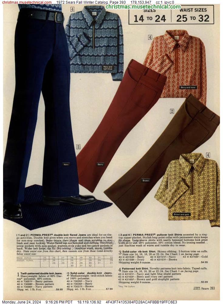 1972 Sears Fall Winter Catalog, Page 393