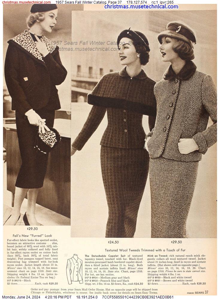 1957 Sears Fall Winter Catalog, Page 37
