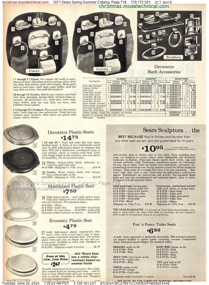 1971 Sears Spring Summer Catalog, Page 716