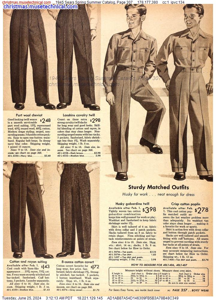 1945 Sears Spring Summer Catalog, Page 307