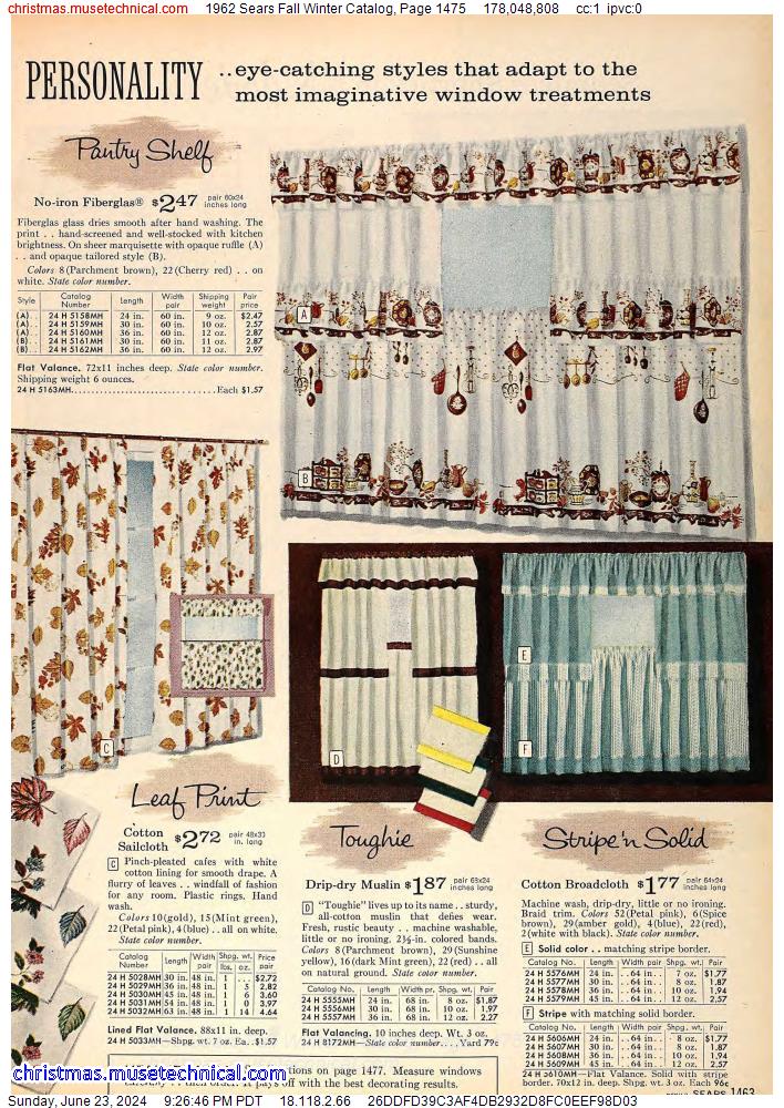 1962 Sears Fall Winter Catalog, Page 1475