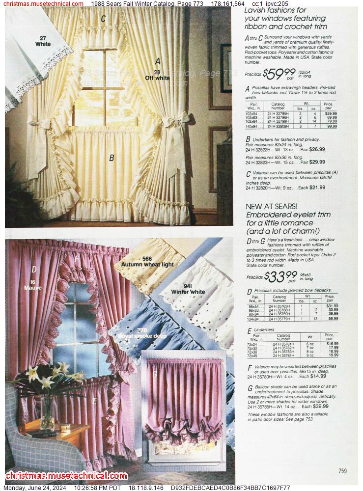 1988 Sears Fall Winter Catalog, Page 773