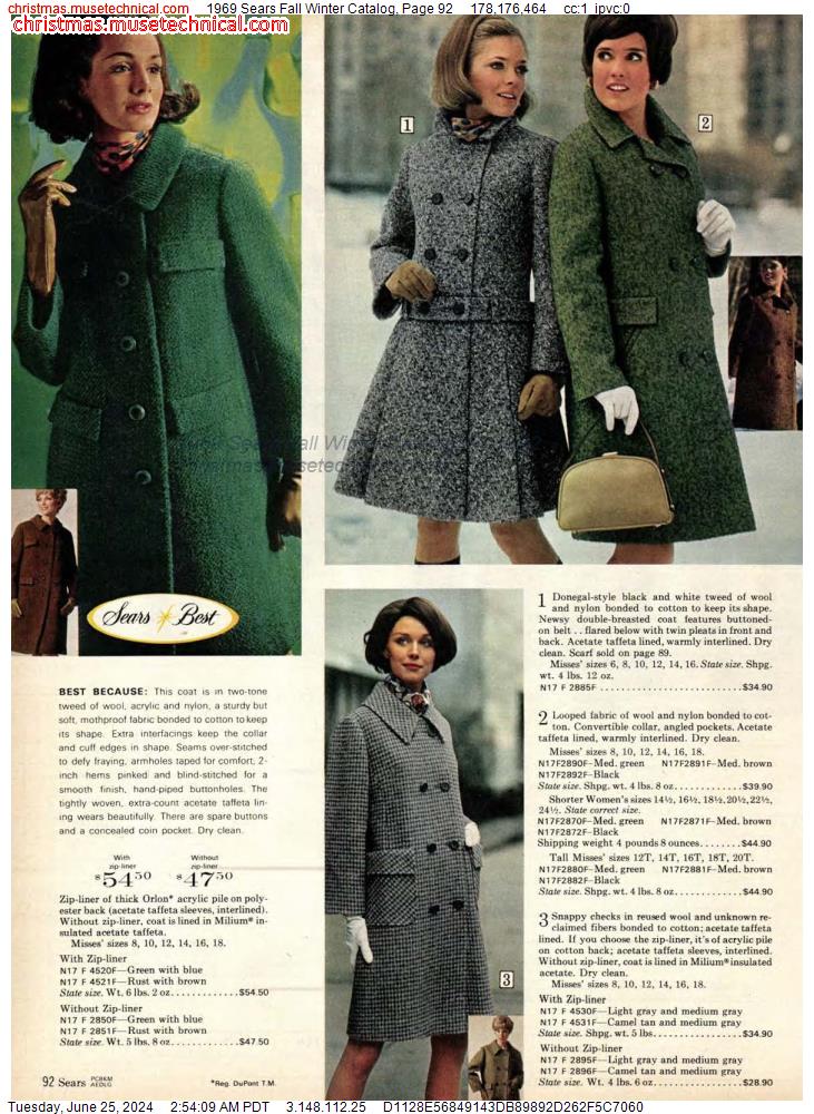 1969 Sears Fall Winter Catalog, Page 92