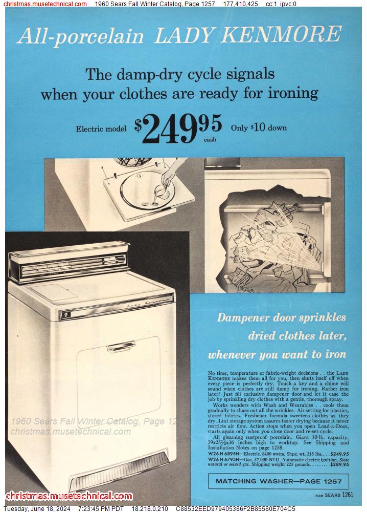 1960 Sears Fall Winter Catalog, Page 1257