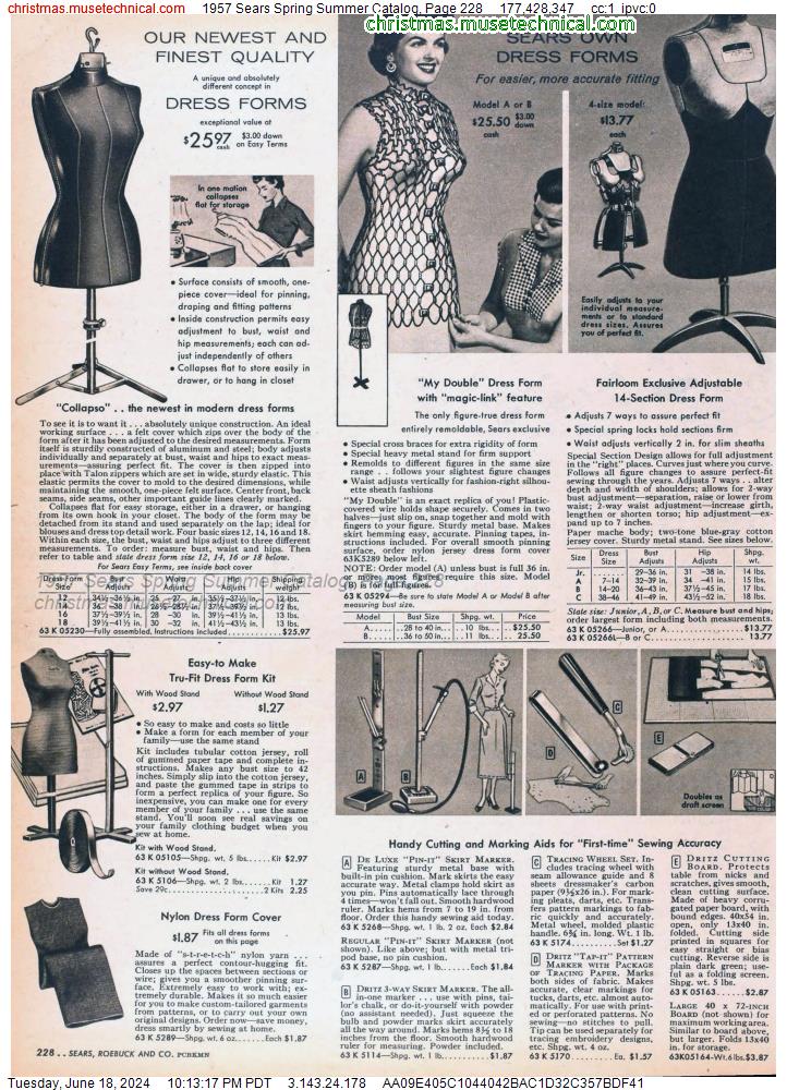 1957 Sears Spring Summer Catalog, Page 228