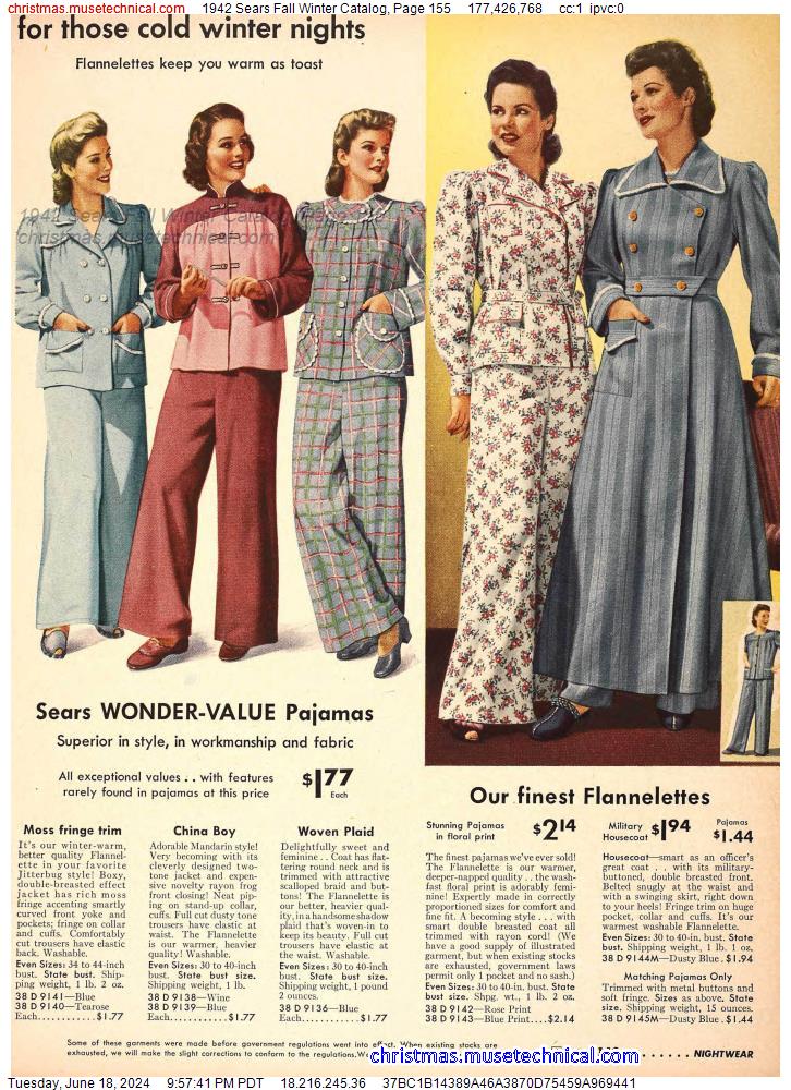 1942 Sears Fall Winter Catalog, Page 155