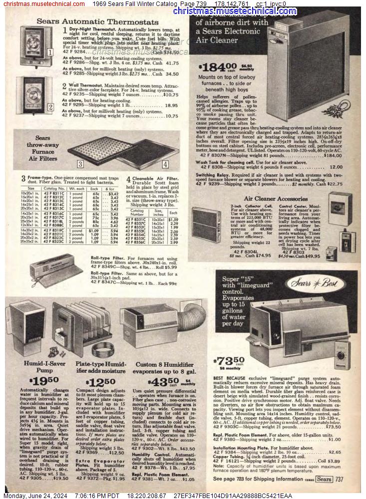 1969 Sears Fall Winter Catalog, Page 739