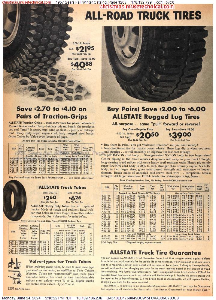 1957 Sears Fall Winter Catalog, Page 1203