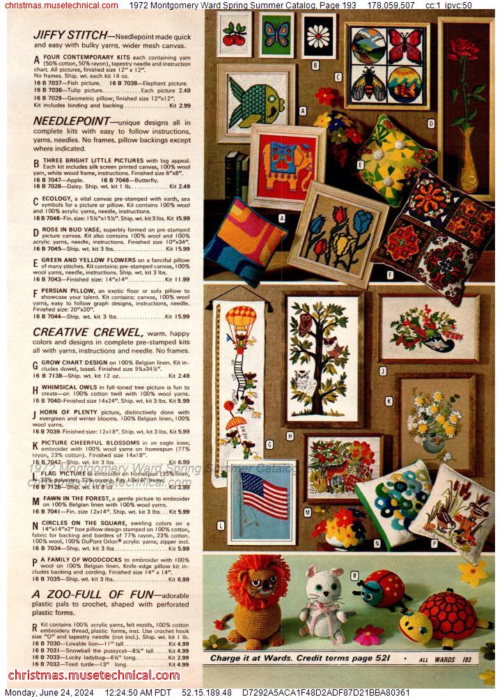 1972 Montgomery Ward Spring Summer Catalog, Page 193