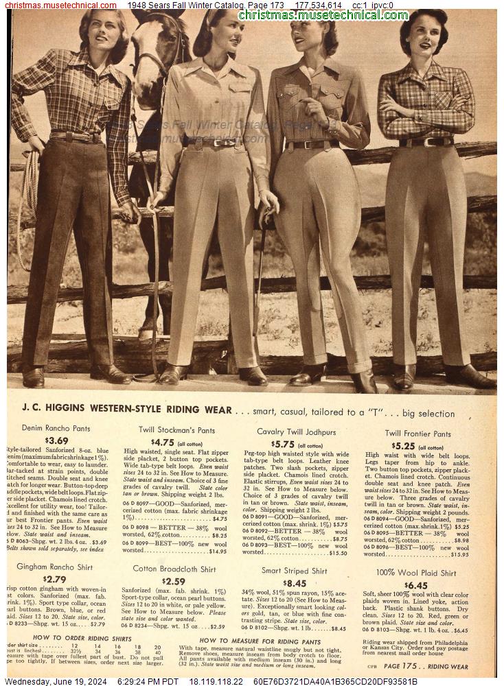 1948 Sears Fall Winter Catalog, Page 173