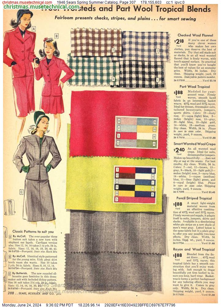 1946 Sears Spring Summer Catalog, Page 307