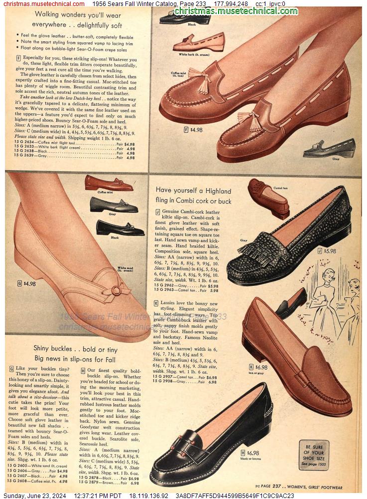1956 Sears Fall Winter Catalog, Page 233