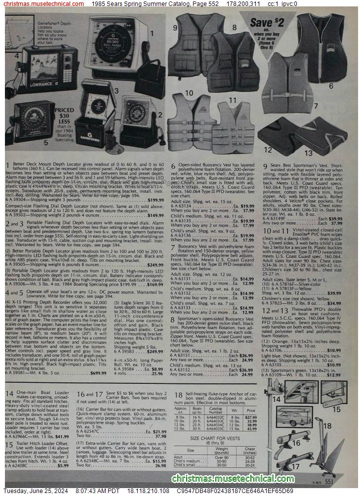 1985 Sears Spring Summer Catalog, Page 552