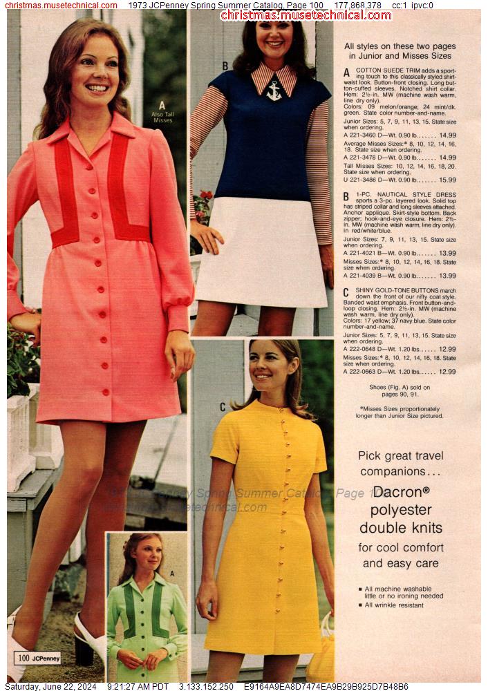1973 JCPenney Spring Summer Catalog, Page 100