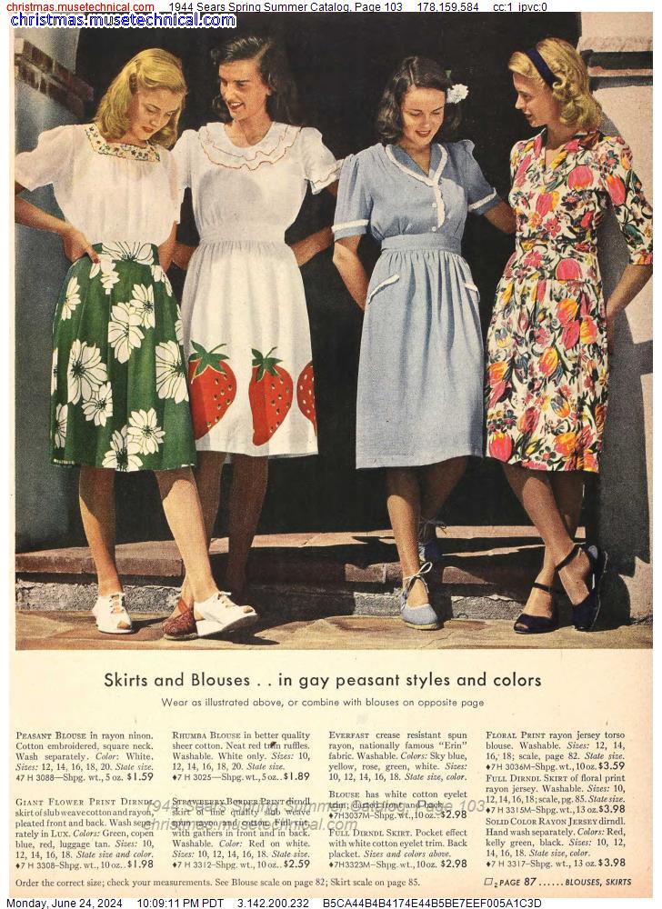 1944 Sears Spring Summer Catalog, Page 103