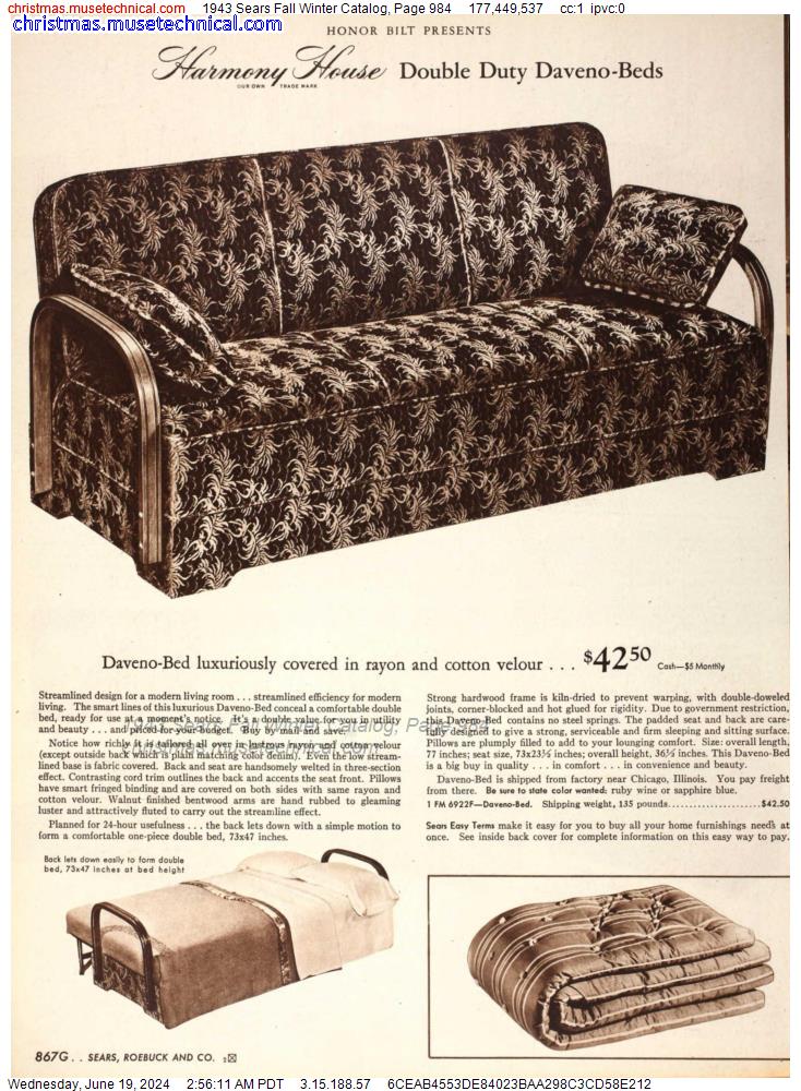 1943 Sears Fall Winter Catalog, Page 984