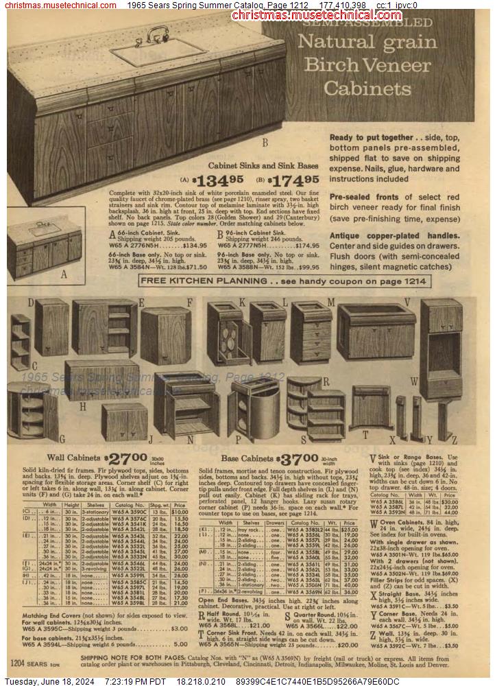 1965 Sears Spring Summer Catalog, Page 1212