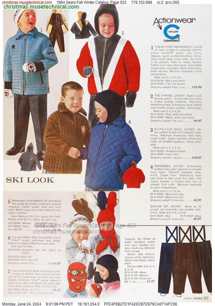1964 Sears Fall Winter Catalog, Page 522