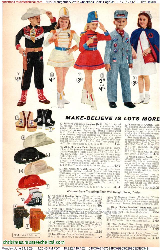 1958 Montgomery Ward Christmas Book, Page 352