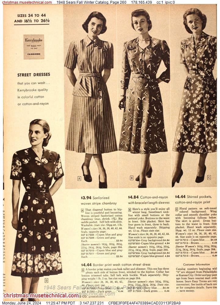 1948 Sears Fall Winter Catalog, Page 260