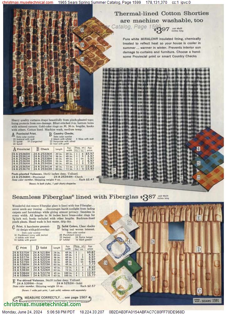 1965 Sears Spring Summer Catalog, Page 1599