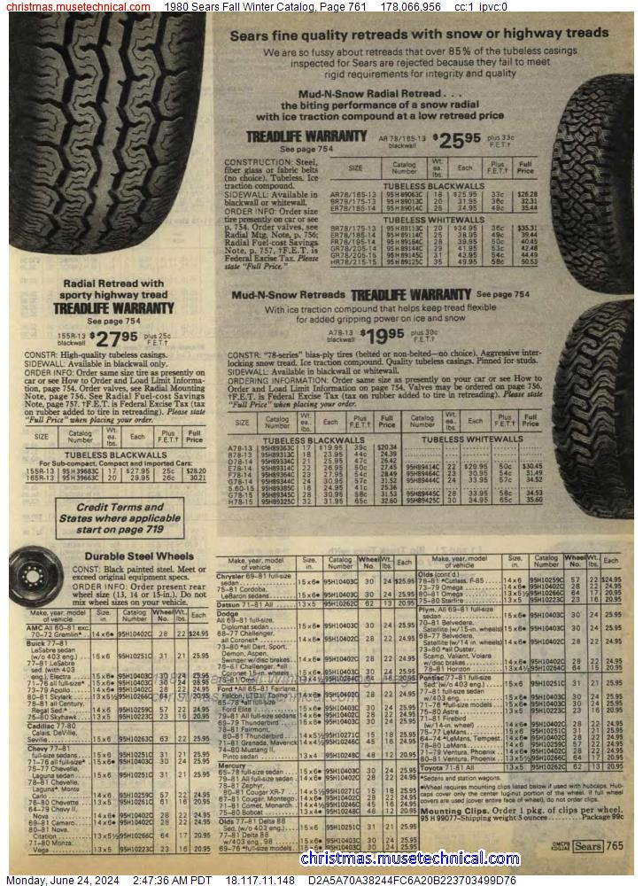 1980 Sears Fall Winter Catalog, Page 761