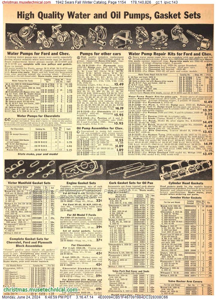 1942 Sears Fall Winter Catalog, Page 1154