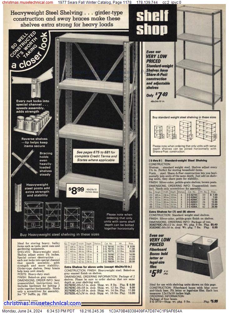 1977 Sears Fall Winter Catalog, Page 1178