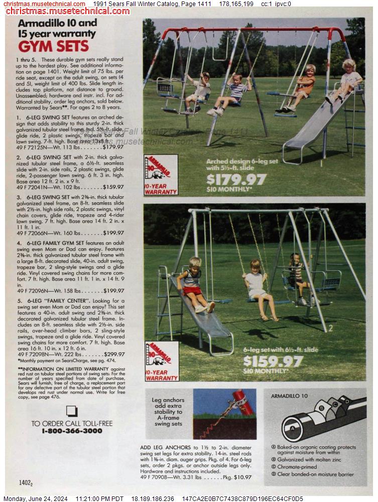 1991 Sears Fall Winter Catalog, Page 1411