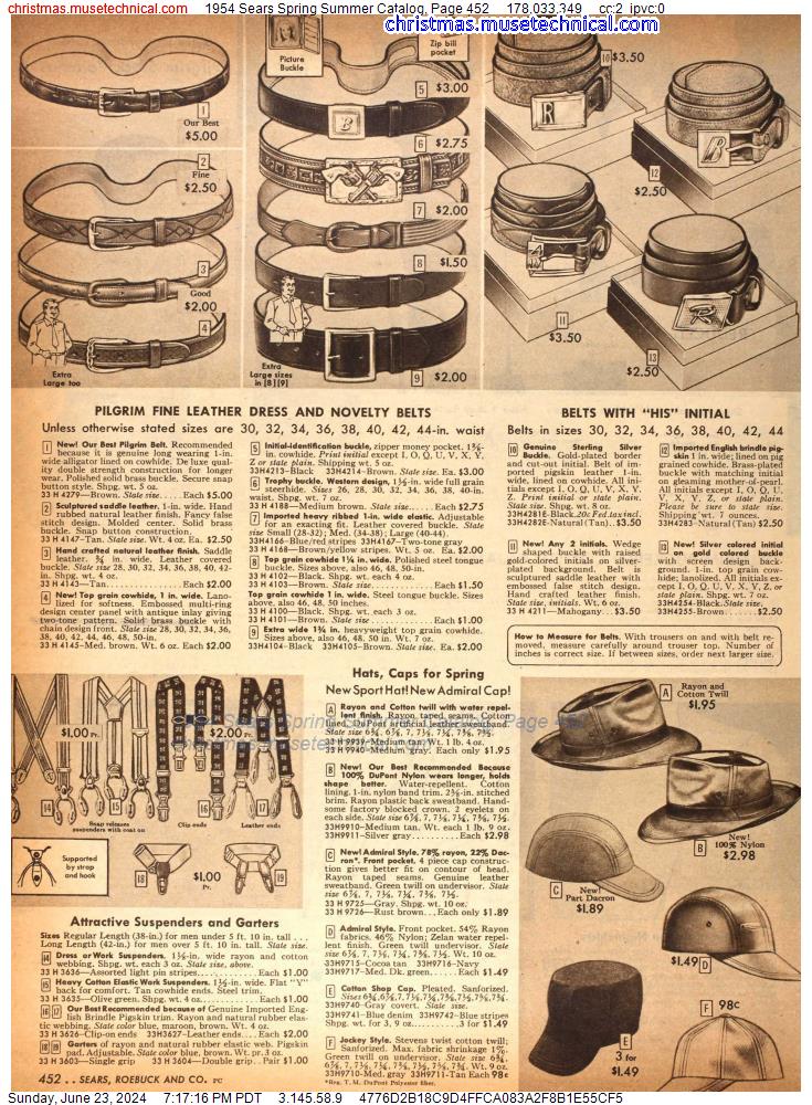 1954 Sears Spring Summer Catalog, Page 452