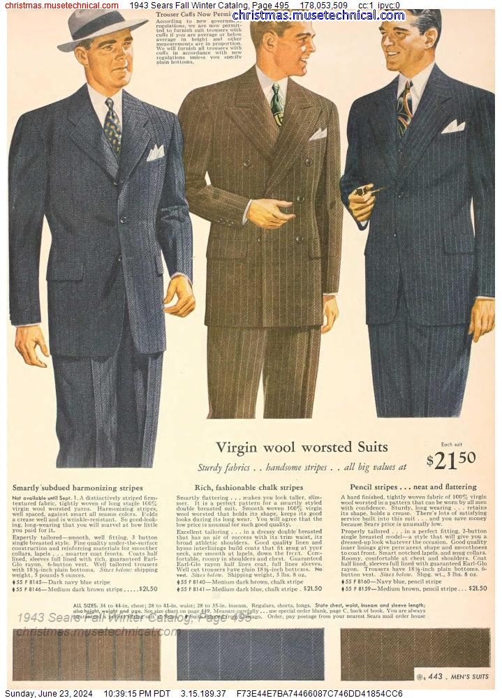 1943 Sears Fall Winter Catalog, Page 495