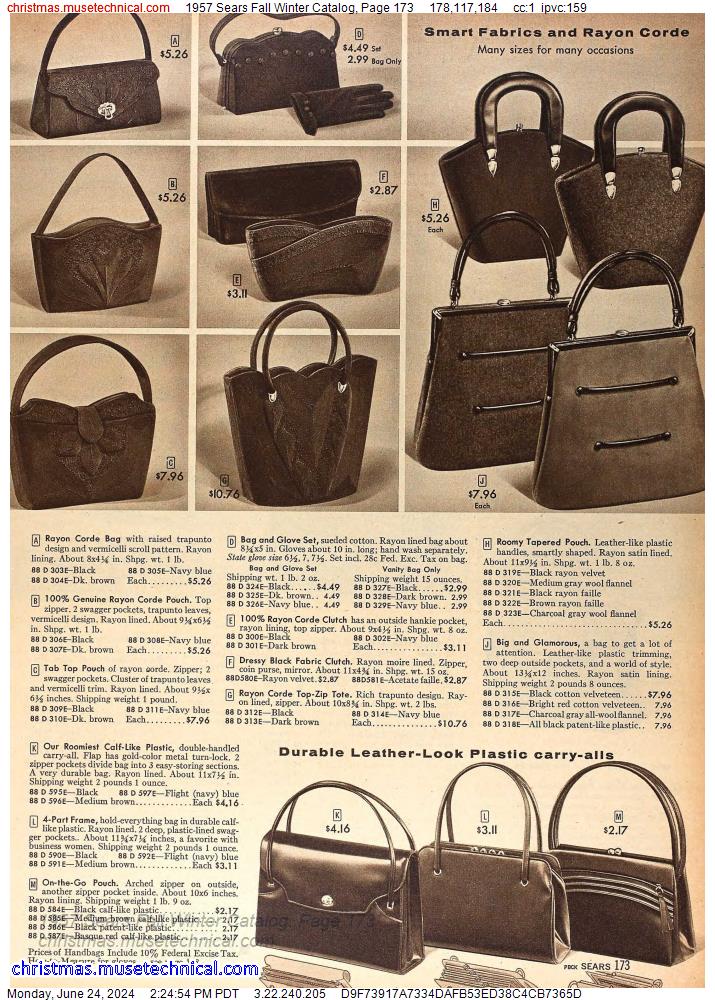 1957 Sears Fall Winter Catalog, Page 173