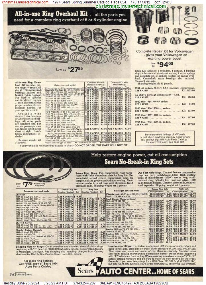 1974 Sears Spring Summer Catalog, Page 654