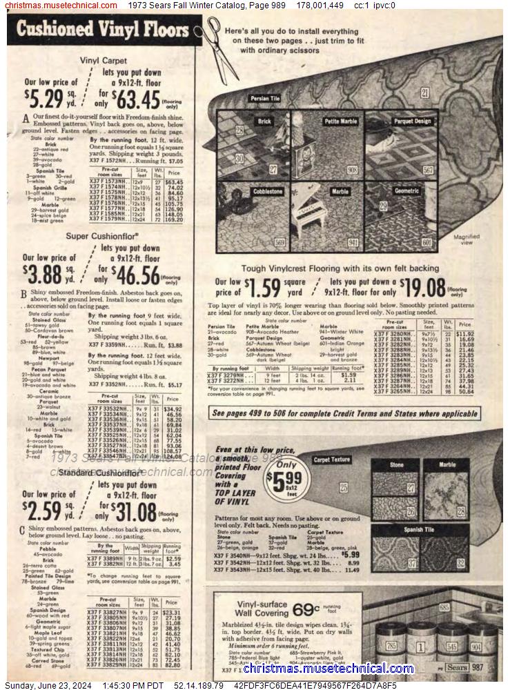 1973 Sears Fall Winter Catalog, Page 989