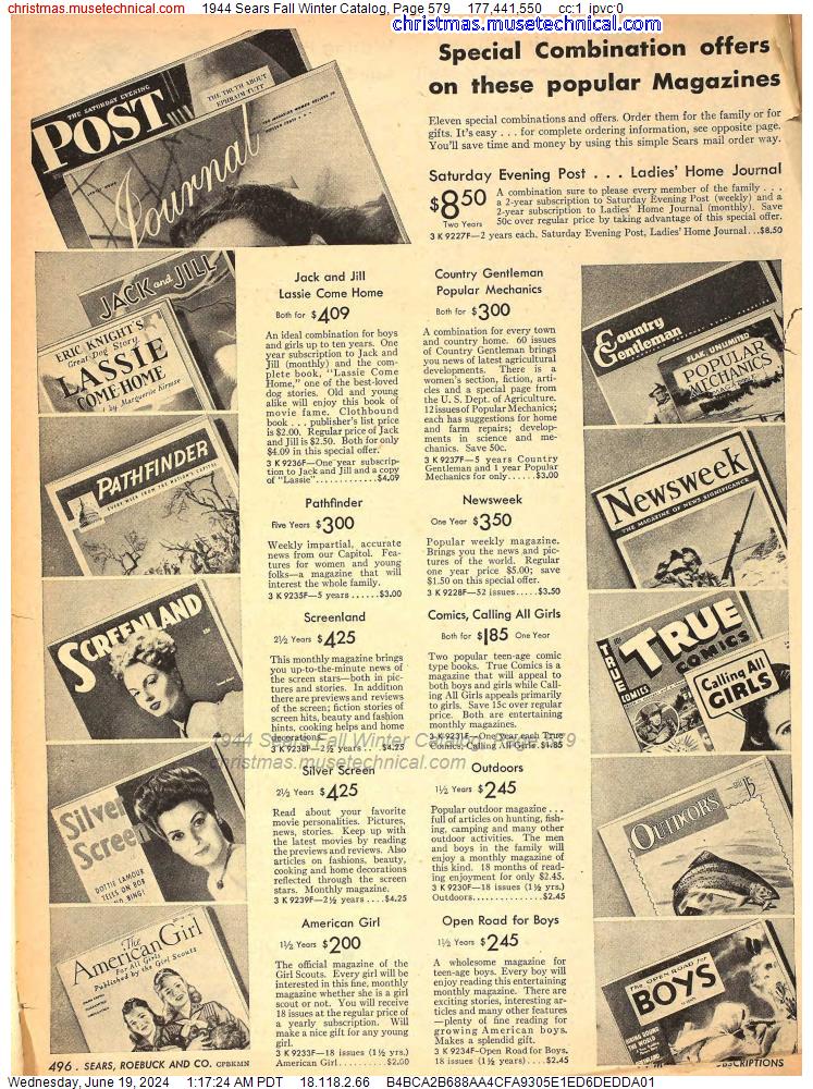 1944 Sears Fall Winter Catalog, Page 579