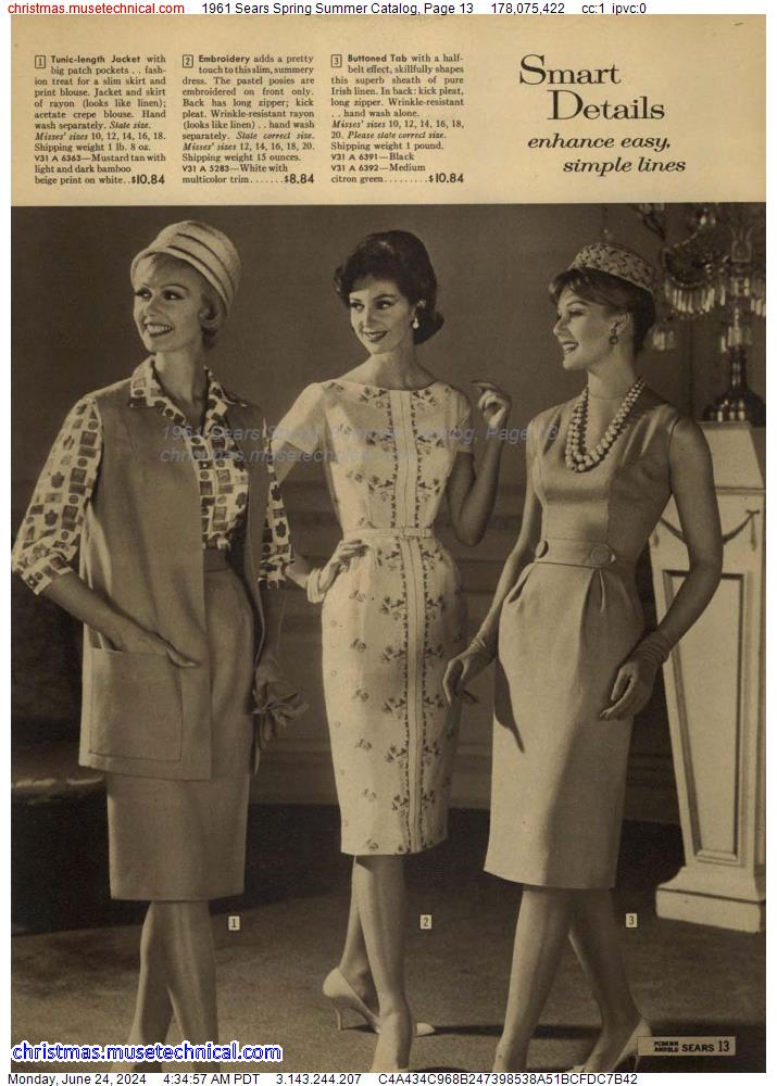 1961 Sears Spring Summer Catalog, Page 13