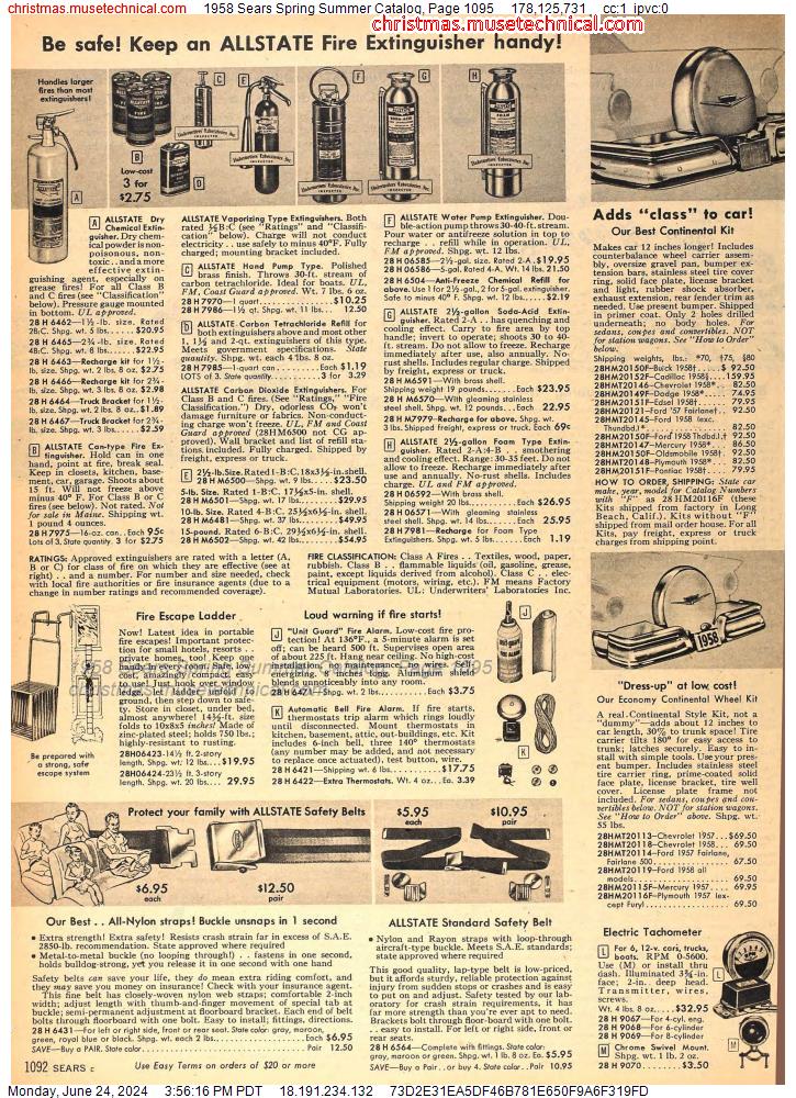 1958 Sears Spring Summer Catalog, Page 1095