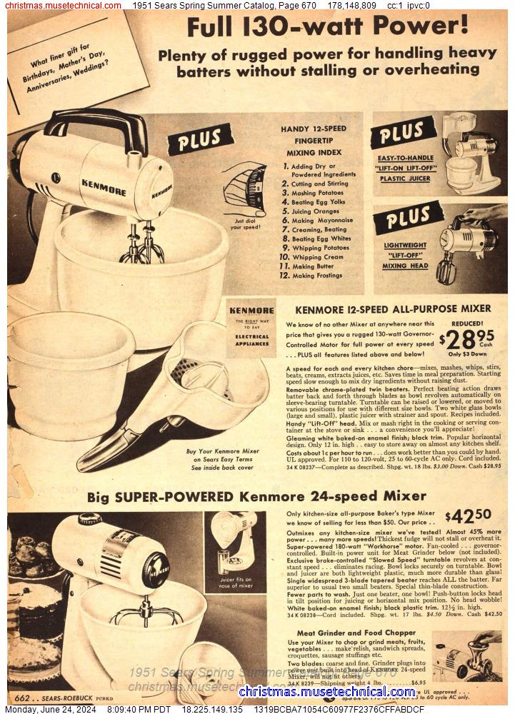 1951 Sears Spring Summer Catalog, Page 670