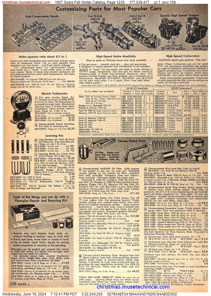 1957 Sears Fall Winter Catalog, Page 1235