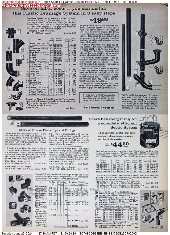 1966 Sears Fall Winter Catalog, Page 1171