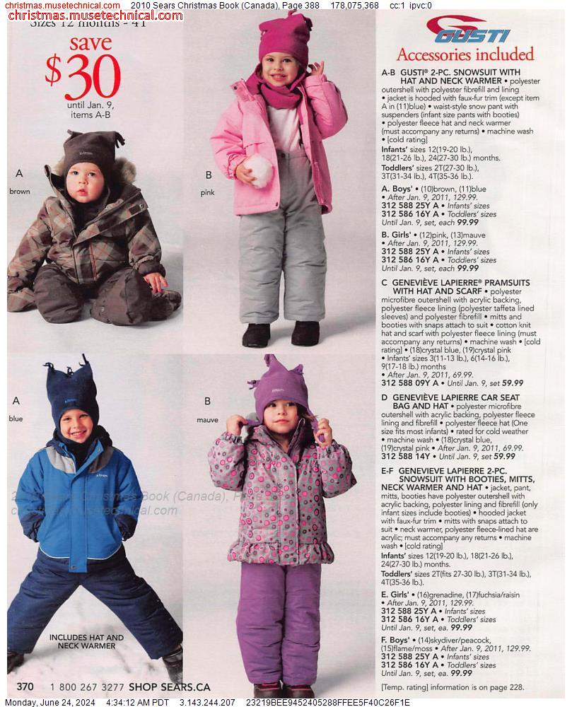 2010 Sears Christmas Book (Canada), Page 388