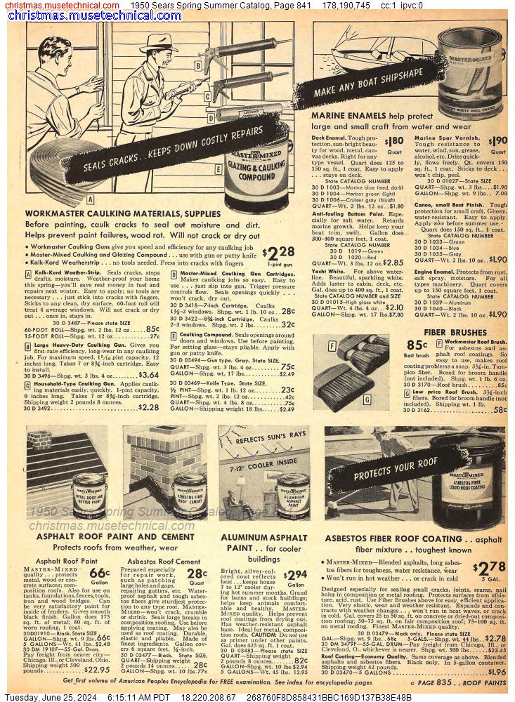 1950 Sears Spring Summer Catalog, Page 841