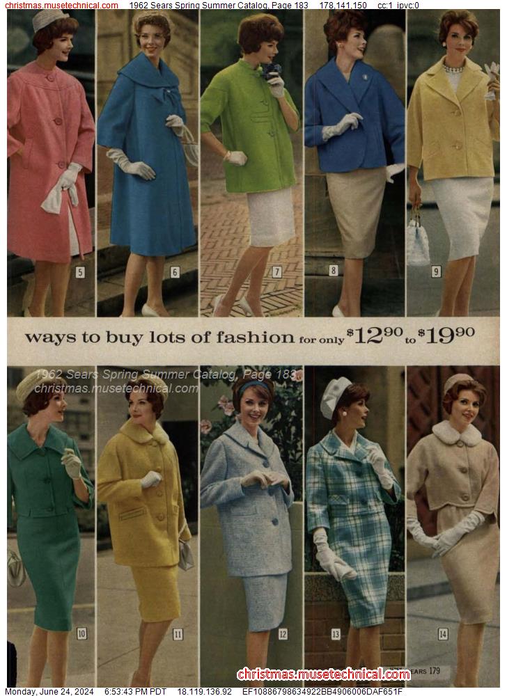 1962 Sears Spring Summer Catalog, Page 183