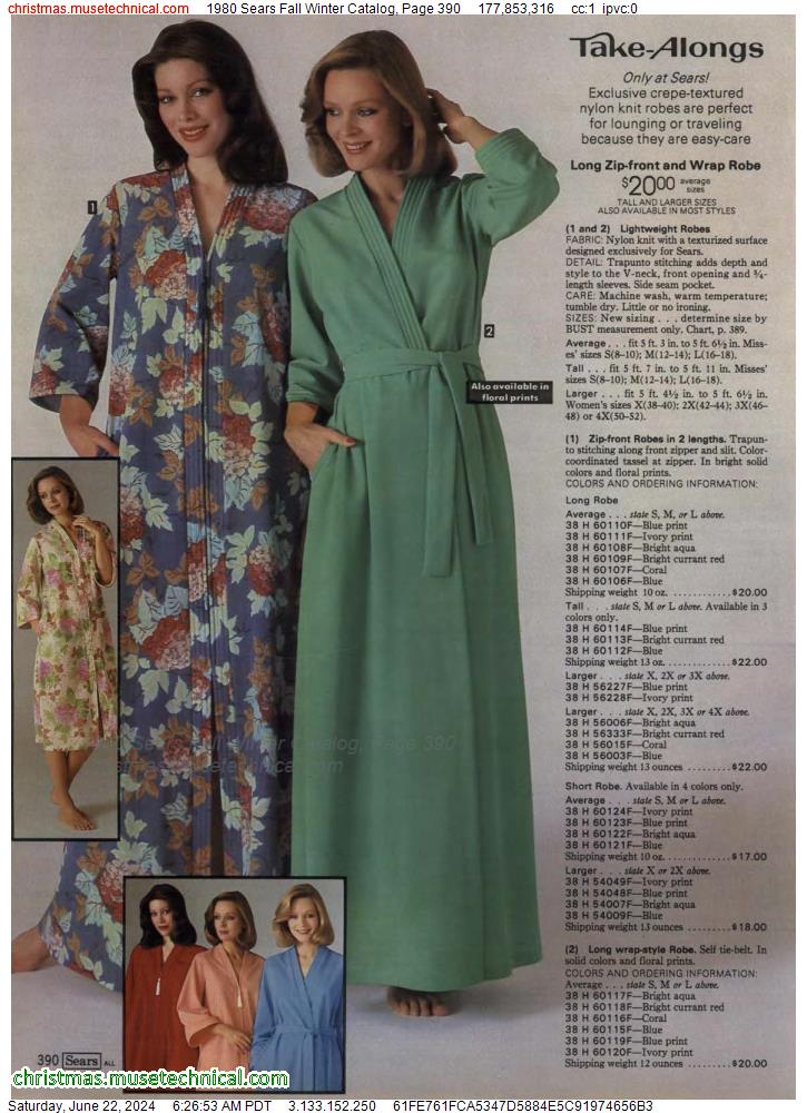 1980 Sears Fall Winter Catalog, Page 390