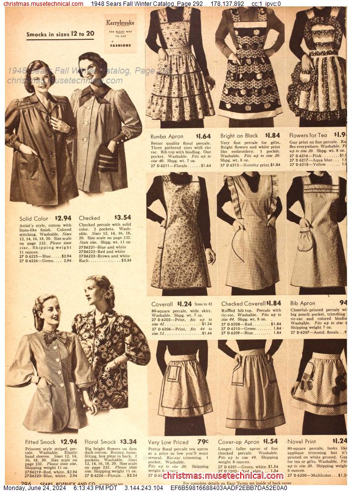 1948 Sears Fall Winter Catalog, Page 292