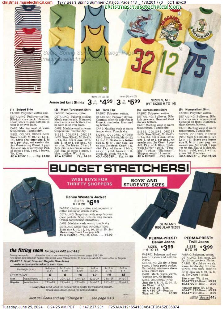 1977 Sears Spring Summer Catalog, Page 443