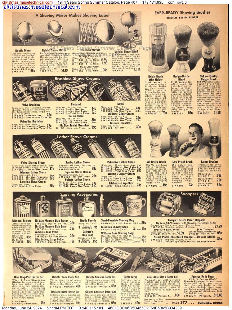 1941 Sears Spring Summer Catalog, Page 407