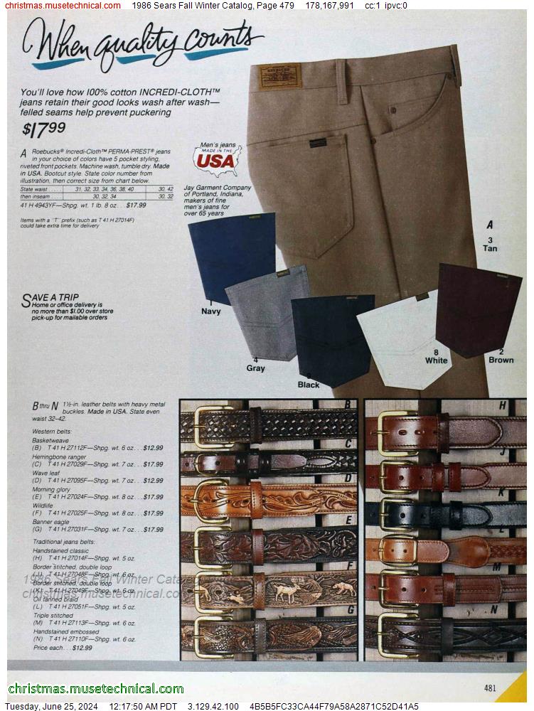1986 Sears Fall Winter Catalog, Page 479