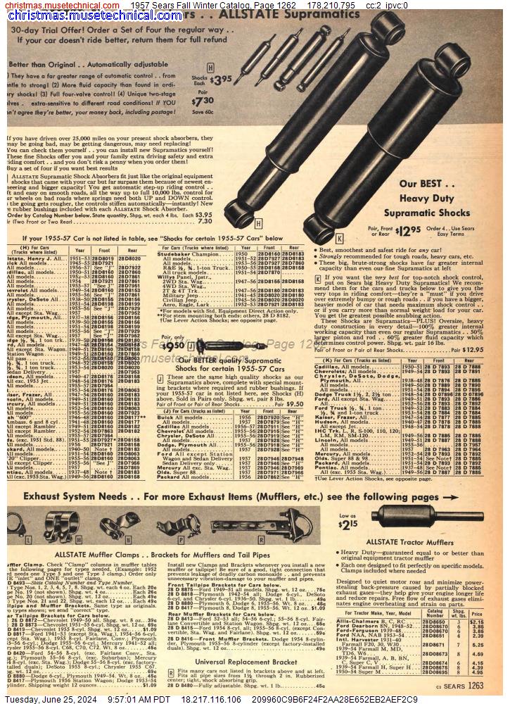 1957 Sears Fall Winter Catalog, Page 1262