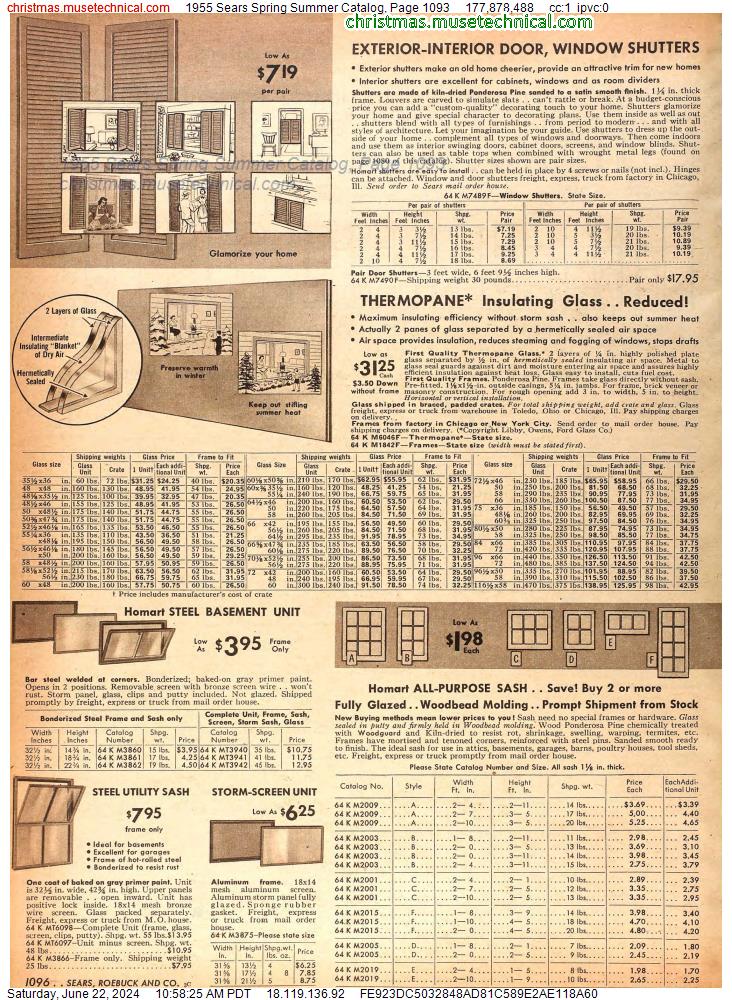 1955 Sears Spring Summer Catalog, Page 1093